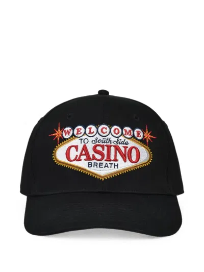 Breath Embroidered Casino Cap In Black