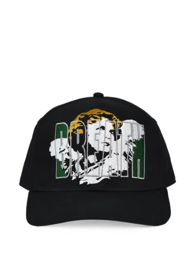 Breath Embroidered-logo Baseball Cap In Black