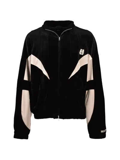 Breath Embroidered-logo Velour Jacket In Black