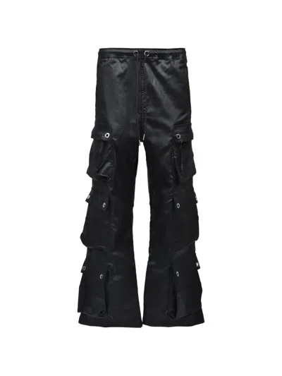 Breath Eyelet-detail Cargo Pants In Black