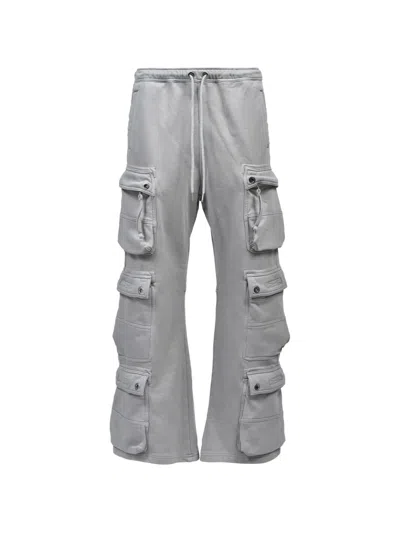 Breath Eyelet-detail Cargo Pants In Gray