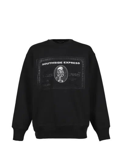 Breath Graphic Crew-neck Sweatshirt In Black