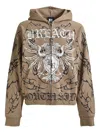 Breath Graphic-print Zip-up Hoodie In Neutrals