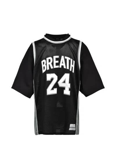 Breath Layered Mesh-panel T-shirt In Black