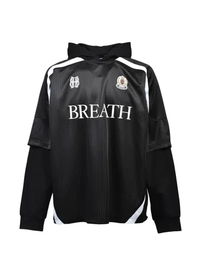 Breath Layered Zip-up Hoodie In Black