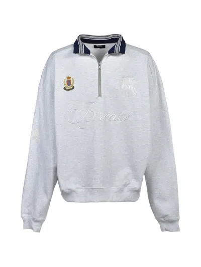 Breath Logo-embroidered Half-zip Sweatshirt In Gray