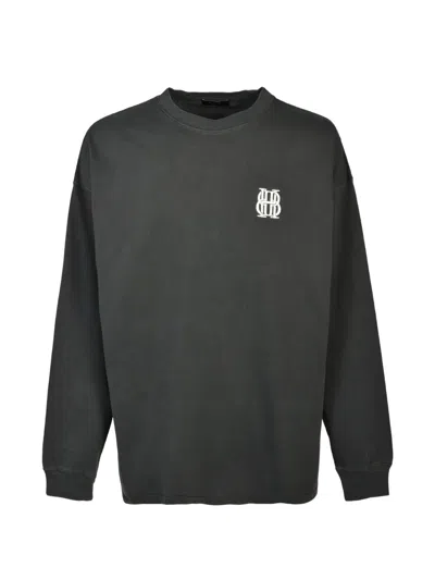Breath Logo-embroidered Long-sleeve T-shirt In Black