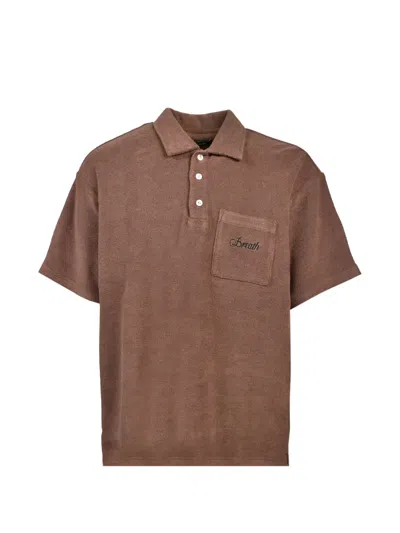 Breath Logo-embroidered Polo Shirt In Brown