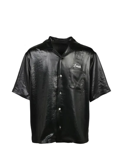 Breath Logo-embroidered Short-sleeve Shirt In Black