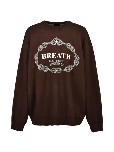 Breath Logo-print Crew-neck Sweater In Brown