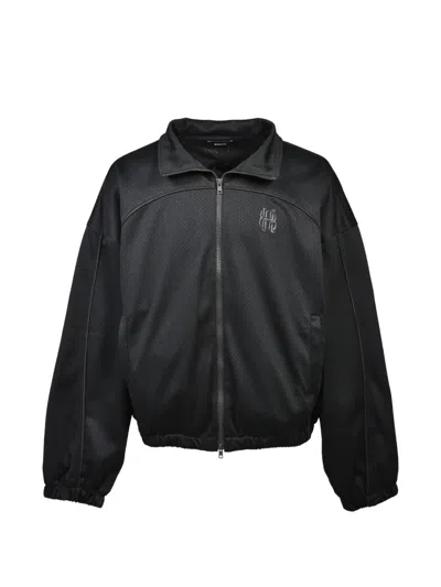 Breath Mesh-textured Piping-detail Jacket In Black