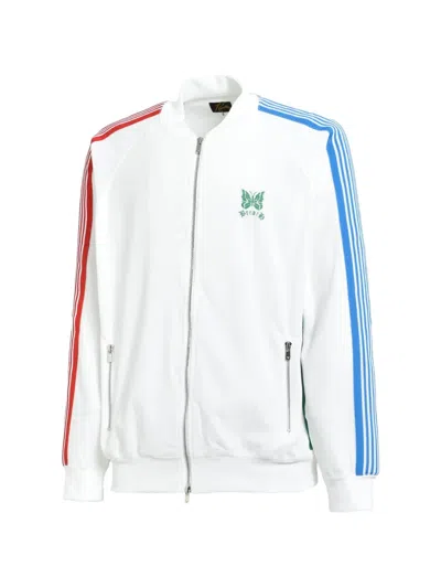 Breath × Needles Stripe-detail Velour Track Jacket In White