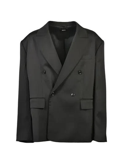 Breath Oversized-fit Double-breasted Suit Jacket In Black