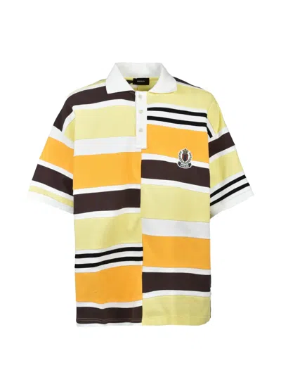 Breath Panelled Horizontal-striped Polo Shirt In Multi