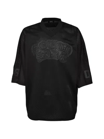 Breath Patch-detail Mesh T-shirt In Black