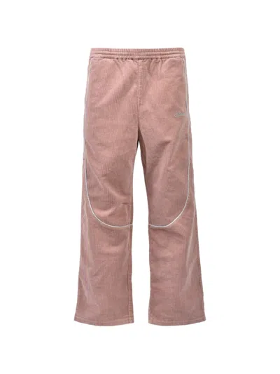 Breath Piping Corduroy Trousers In Pink
