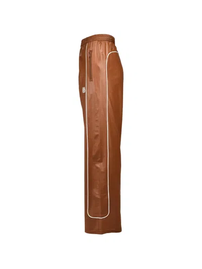 Breath Piping-detail Track Pants In Brown