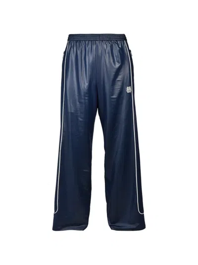 Breath Piping-detail Trousers In Blue