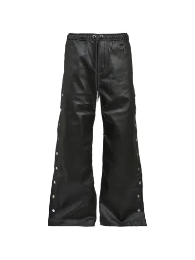 Breath Press-stud Wide-leg Trousers In Black