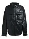 Breath Quilted-pattern Leather Shirt In Black