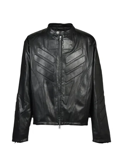 Breath Racing Faux-leather Jacket In Black