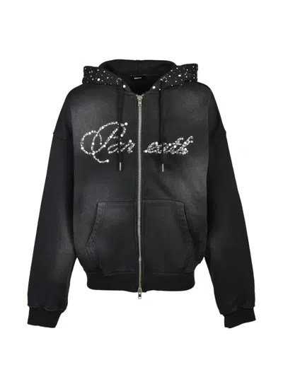 Breath Rhinestone-embellished Faded Hoodie In Animal Print