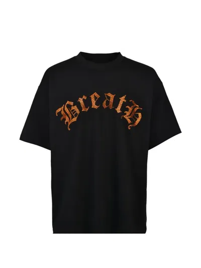 Breath Rhinestone-embellished Logo-print T-shirt In Black