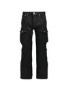 Breath Ribbed-panel Cargo Pants In Black