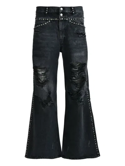 Breath Ripped Bootcut Jeans In Black