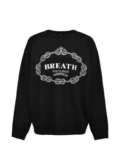 Breath Royal Emblem Crew-neck Sweater In Black
