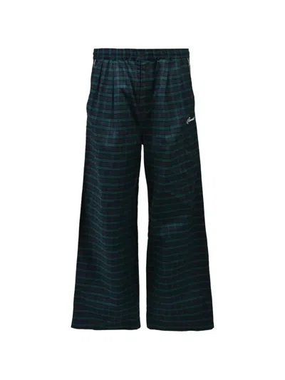 Breath Script Logo Check Wide-leg Trousers In Multi
