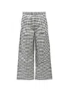 Breath Script Logo Check-pattern Wide-leg Trousers In White