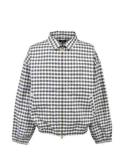 Breath Script-logo Check-pattern Jacket In White