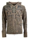 Breath Skull-print Waffle Hoodie In Brown