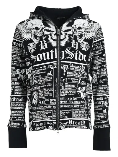 Breath Skull Wash Kapuzenjacke In Black