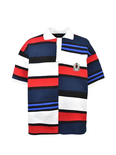 Breath Striped Patch-detail Polo Shirt In Multi