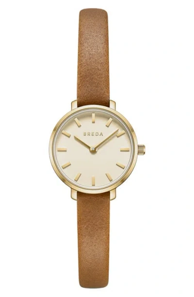 Breda Beverly Leather Watch In Brown