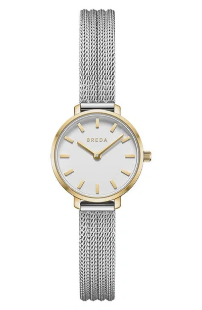 Breda Beverly Mesh Strap Watch, 25mm In Silver