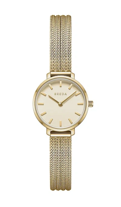 Breda Beverly Mesh Watch In Gold