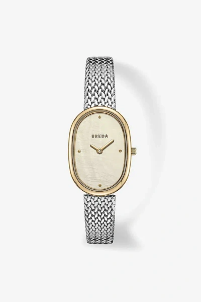 Breda Jane Tethered Mesh Bracelet Analog Quartz 23mm Watch In Silver And Metal, Women's At Urban Outfitter In Multi