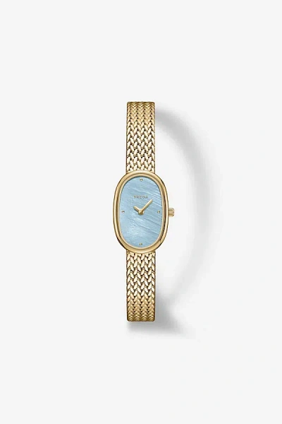 Breda Jane Tethered Mesh Bracelet Seiko Quartz 18mm Watch In Gold And Metal, Women's At Urban Outfitters In Multi