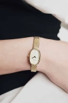 Breda Jane Tethered Mesh Bracelet Seiko Quartz 18mm Watch In Gold And Metal, Women's At Urban Outfitters
