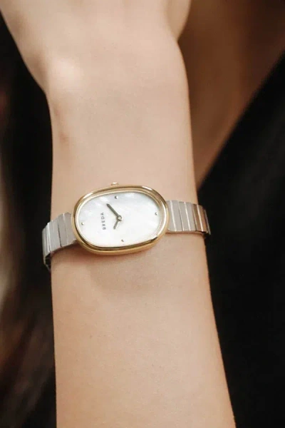Breda Jane Watch In Silver/white, Women's At Urban Outfitters In Silver + White