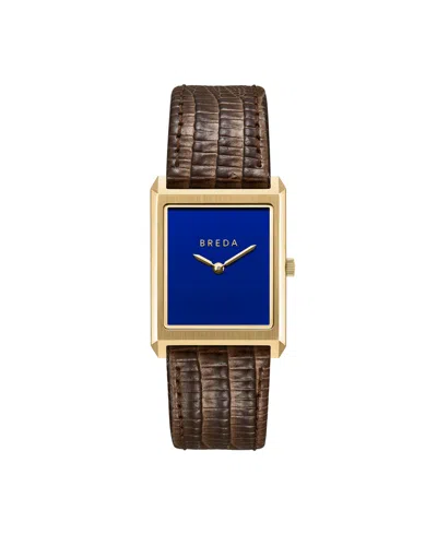 Breda Men's Quartz Virgil Gold And Brown Leather Band Watch 26mm