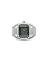 Breda Nocturne Expandable Ring Watch, 16mm In Silver/silver