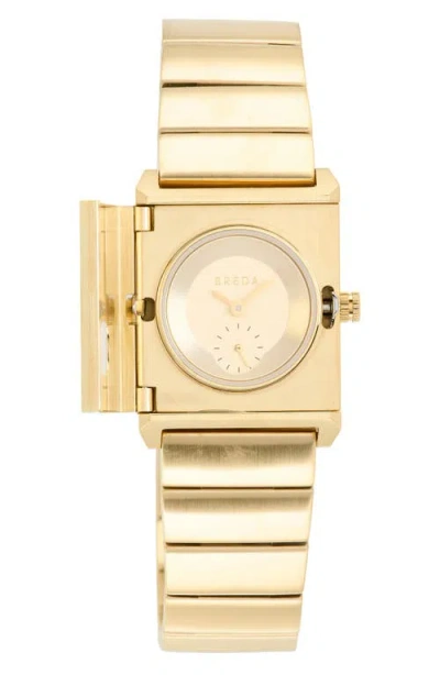 Breda Pulse Locket Tank Bracelet Watch, 26mm X 30mm In Gold
