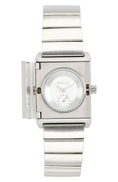 Breda Pulse Locket Tank Bracelet Watch, 26mm X 30mm In Metallic