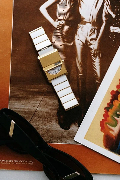 Breda Pulse Tandem Metal Bracelet Watch In White, Men's At Urban Outfitters