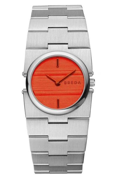 Breda Sync Quartz Bracelet Watch In Silver And Metal At Urban Outfitters In Silver And Red