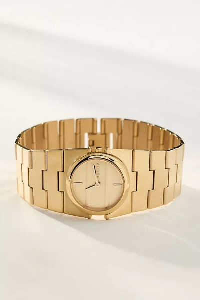 Breda Sync Round Face Metal Watch In Gold